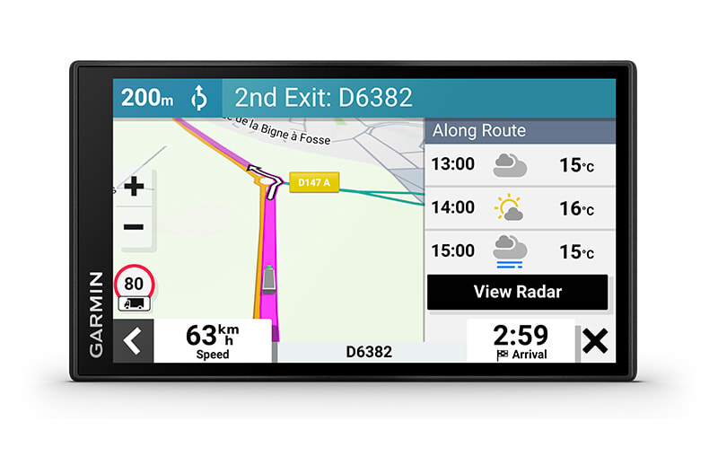 Навигация за камион Garmin dеzl LGV610, 6"(15.24cm), IPS сензорен дисплей, 32GB вградена памет - характеристика 14